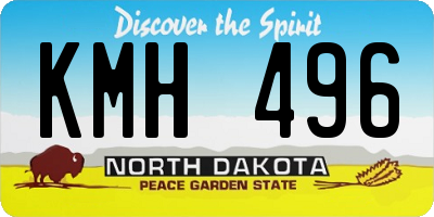 ND license plate KMH496