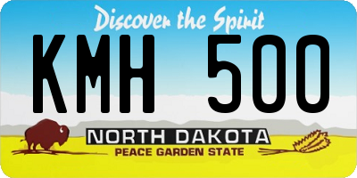 ND license plate KMH500