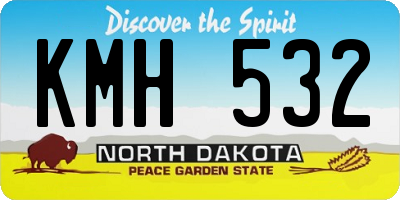 ND license plate KMH532