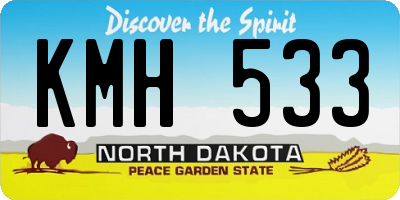 ND license plate KMH533