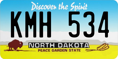 ND license plate KMH534