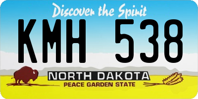 ND license plate KMH538