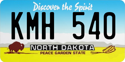 ND license plate KMH540