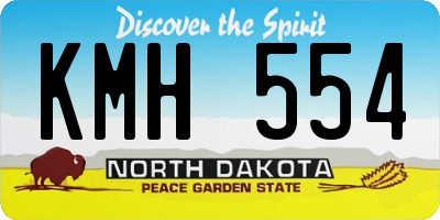 ND license plate KMH554