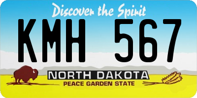 ND license plate KMH567