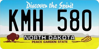 ND license plate KMH580