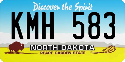 ND license plate KMH583