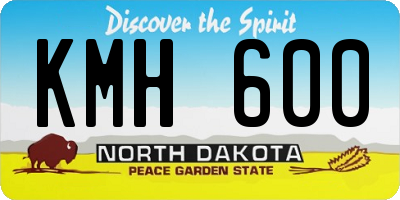 ND license plate KMH600