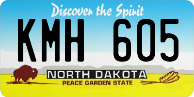 ND license plate KMH605