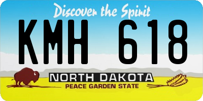 ND license plate KMH618