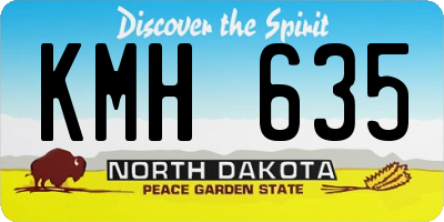 ND license plate KMH635