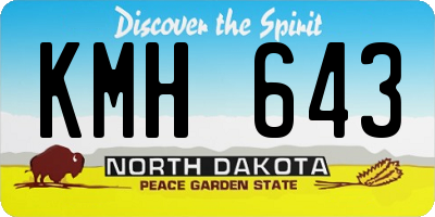 ND license plate KMH643