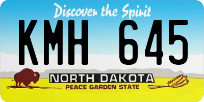ND license plate KMH645