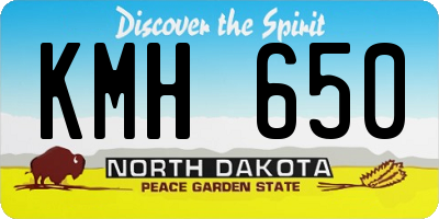 ND license plate KMH650