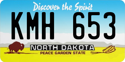 ND license plate KMH653