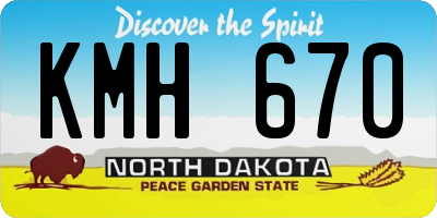 ND license plate KMH670
