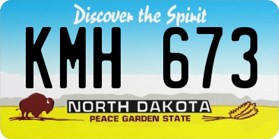ND license plate KMH673