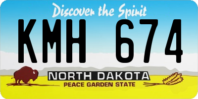 ND license plate KMH674