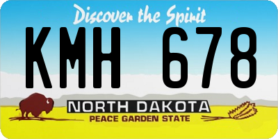 ND license plate KMH678