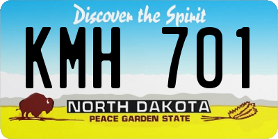 ND license plate KMH701