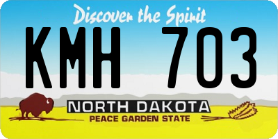 ND license plate KMH703