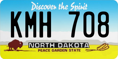ND license plate KMH708