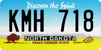 ND license plate KMH718