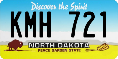 ND license plate KMH721