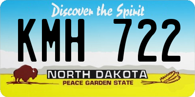 ND license plate KMH722