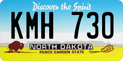 ND license plate KMH730