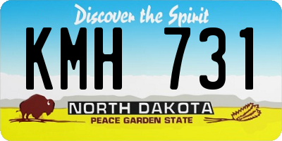 ND license plate KMH731