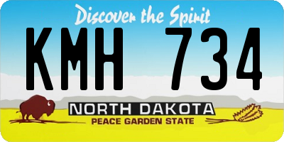 ND license plate KMH734