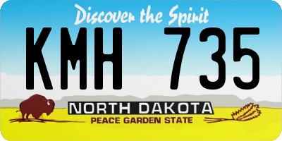 ND license plate KMH735