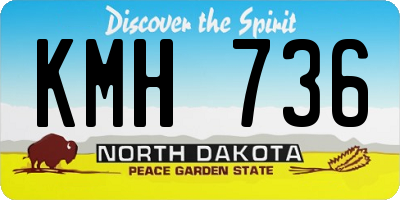 ND license plate KMH736