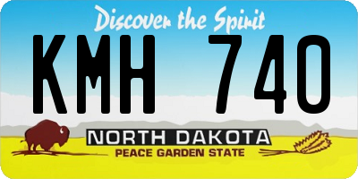 ND license plate KMH740