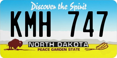 ND license plate KMH747