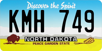 ND license plate KMH749
