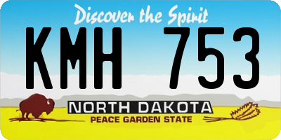 ND license plate KMH753