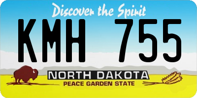 ND license plate KMH755