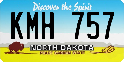 ND license plate KMH757