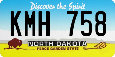 ND license plate KMH758