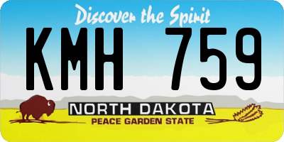 ND license plate KMH759