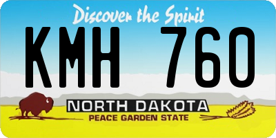ND license plate KMH760