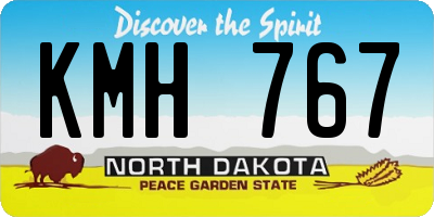ND license plate KMH767