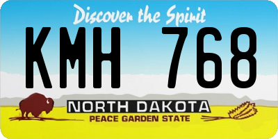 ND license plate KMH768