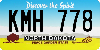 ND license plate KMH778