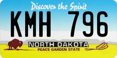 ND license plate KMH796