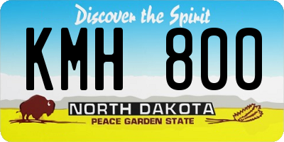 ND license plate KMH800
