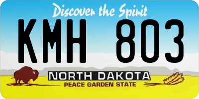 ND license plate KMH803