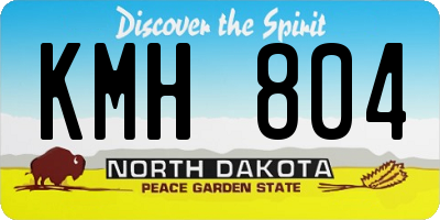 ND license plate KMH804
